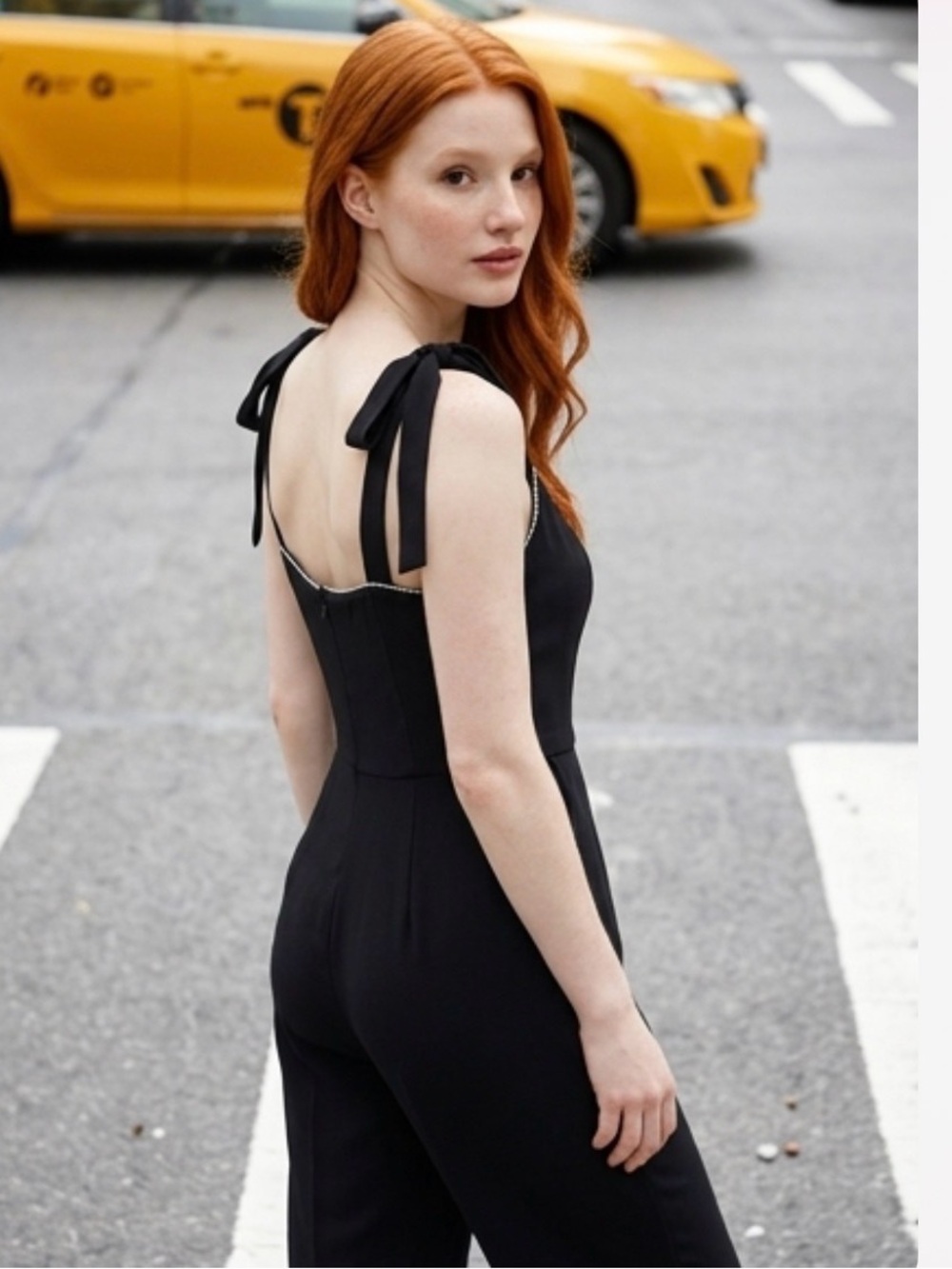 SANDRO ELLANDE JUMPSUIT WITH BEADED V NECK - Picture 2 of 13